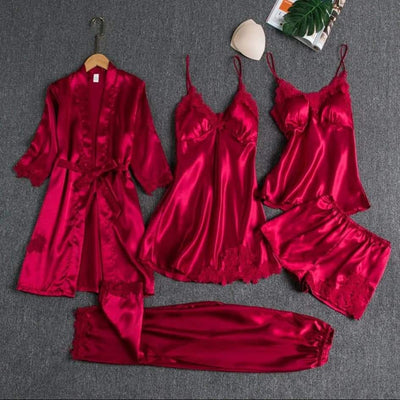 RED 4 PCS Night suit